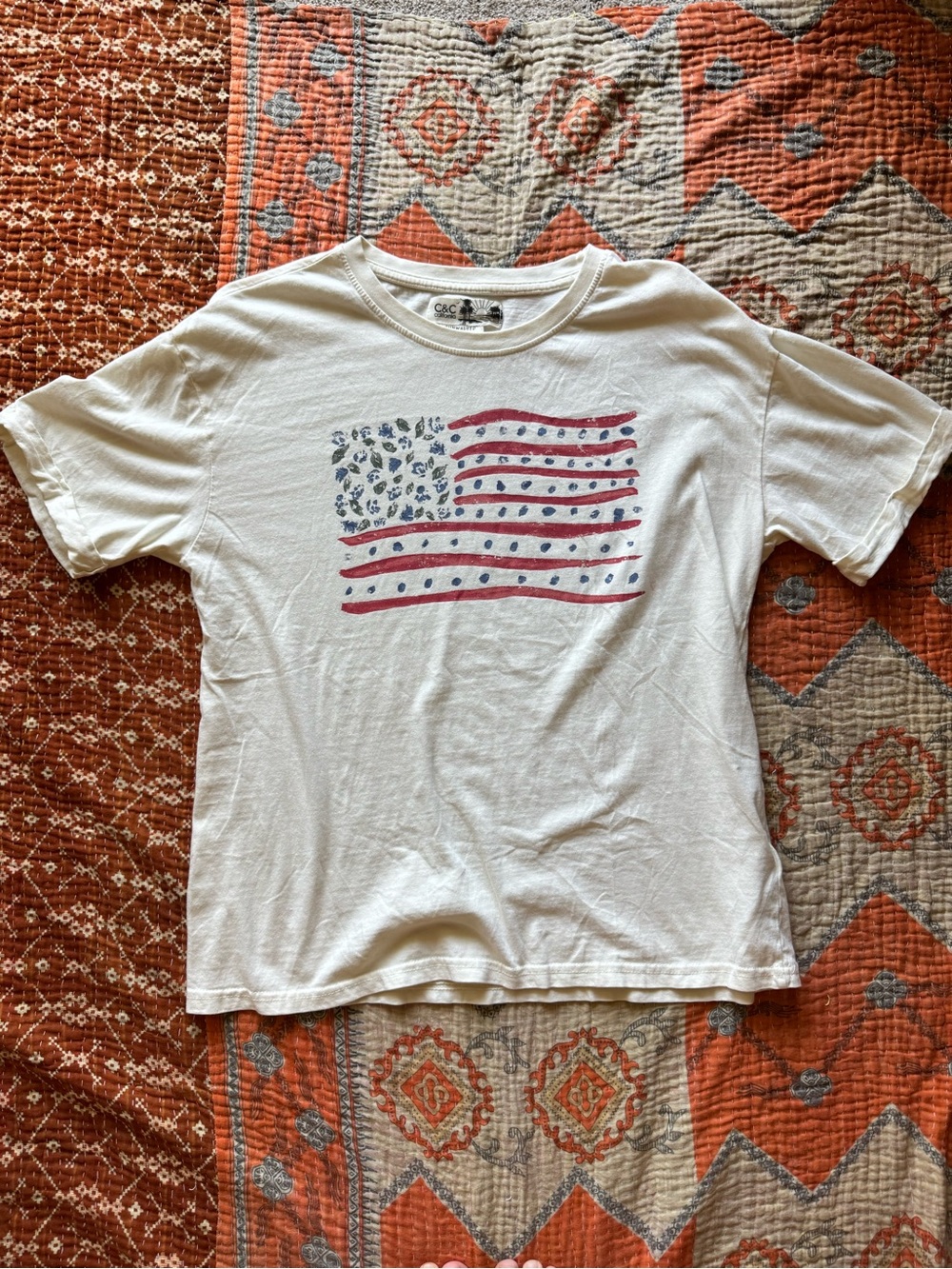 C&C CALIFORNIA - Sunwashed American Flag Tee